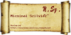Micsinai Szilvió névjegykártya